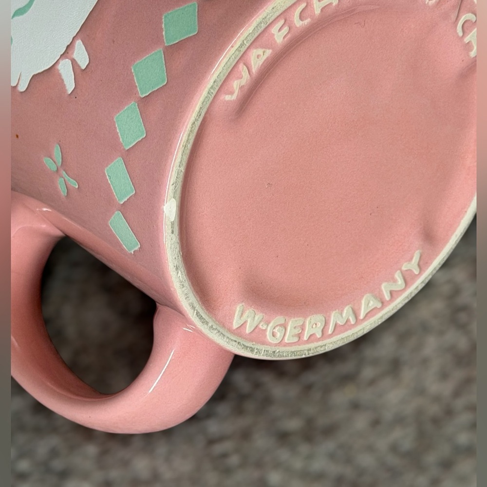 Vintage Waechtersbach‎ W. Germany Ceramic Pink Pig Mug Folk Farmhouse Kitchen - Picture 6 of 8